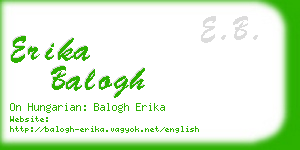 erika balogh business card